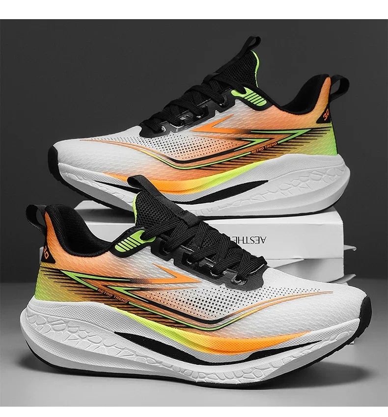 Mens Outdoor Mesh Breathable Sports Running Shoes with Cushioned Soles
