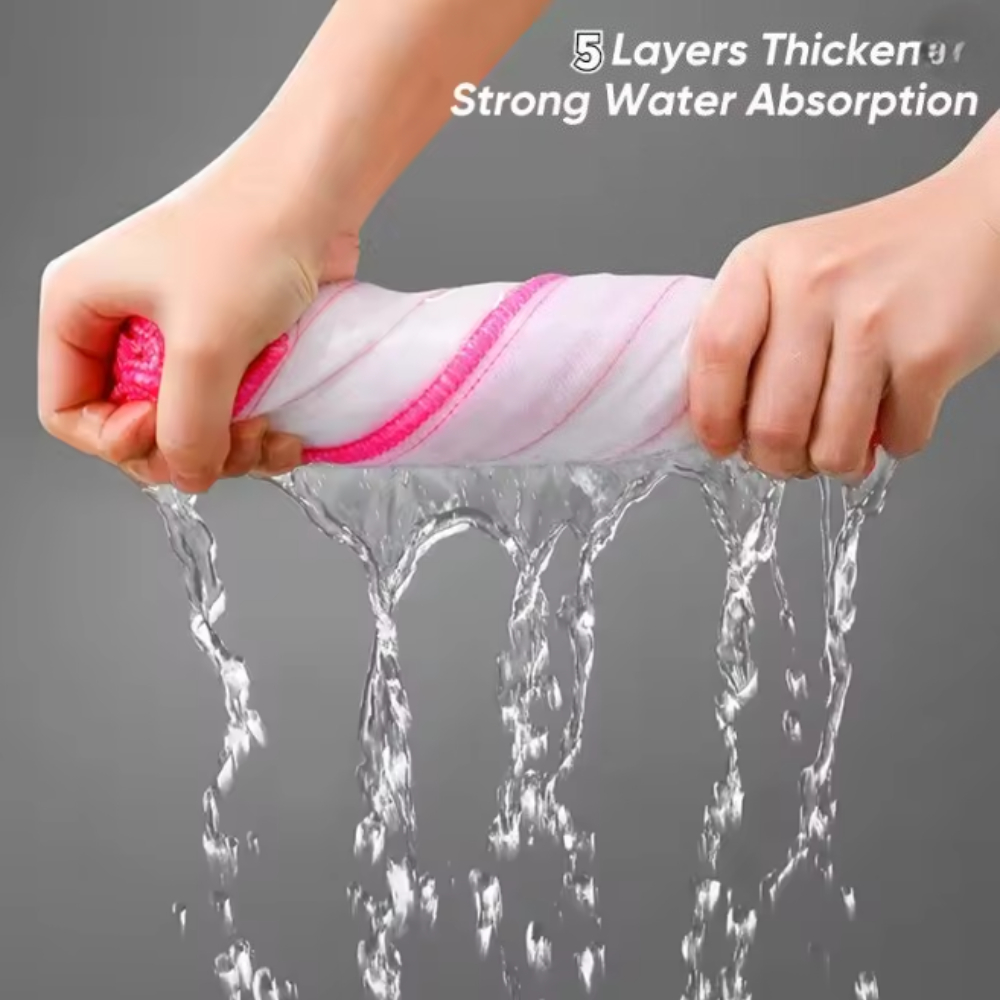 Reusable Wood Microfiber Encrypted Dish Cloth, Layers of Cotton Plant Fiber, Degreasing Easy Cleaning Cloth