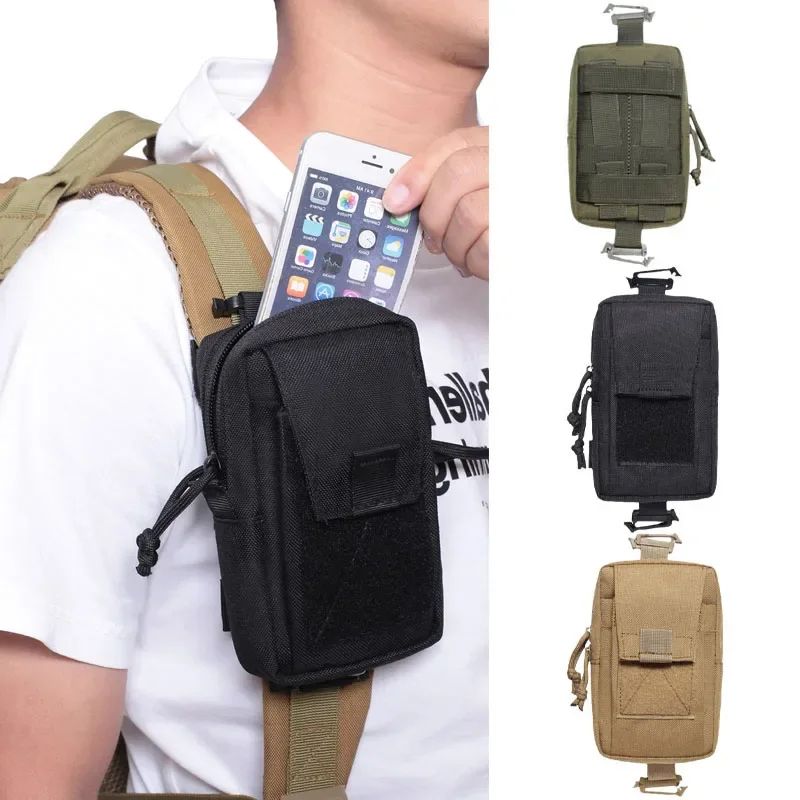 Tactical Waist Bag, Outdoor EDC Pouch for Phone, Emergency Gear, Sports, Climbing, Running, Hunting Accessories