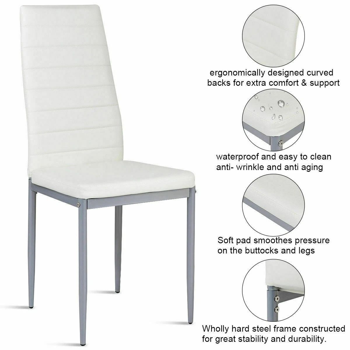 Dining Set with Modern Kitchen Table Set and Leather Dining Chairs