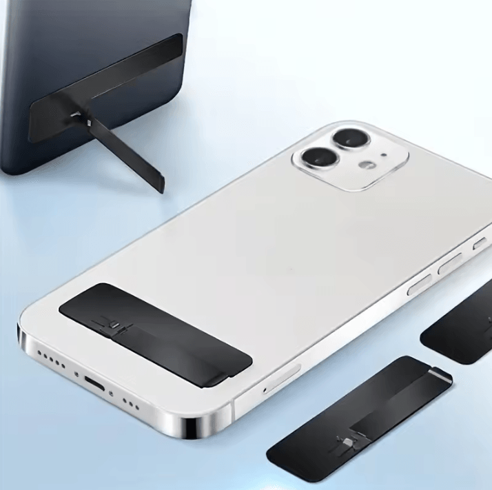 Portable Phone Stand – Foldable Stainless Steel Phone Kickstand, Adjustable Universal Smartphone Stand