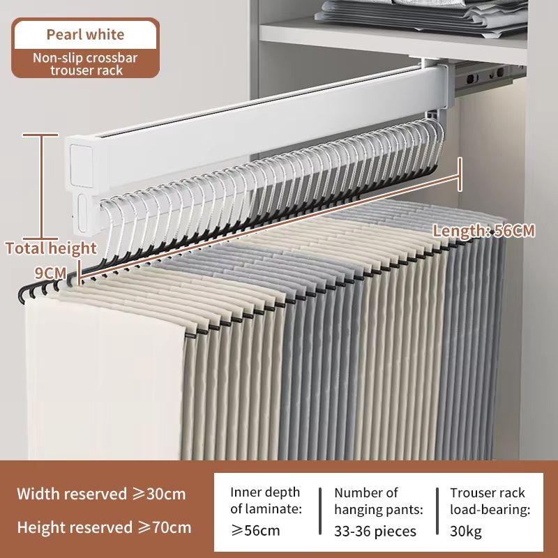 Space-Saving Expandable Sliding Pants Rack