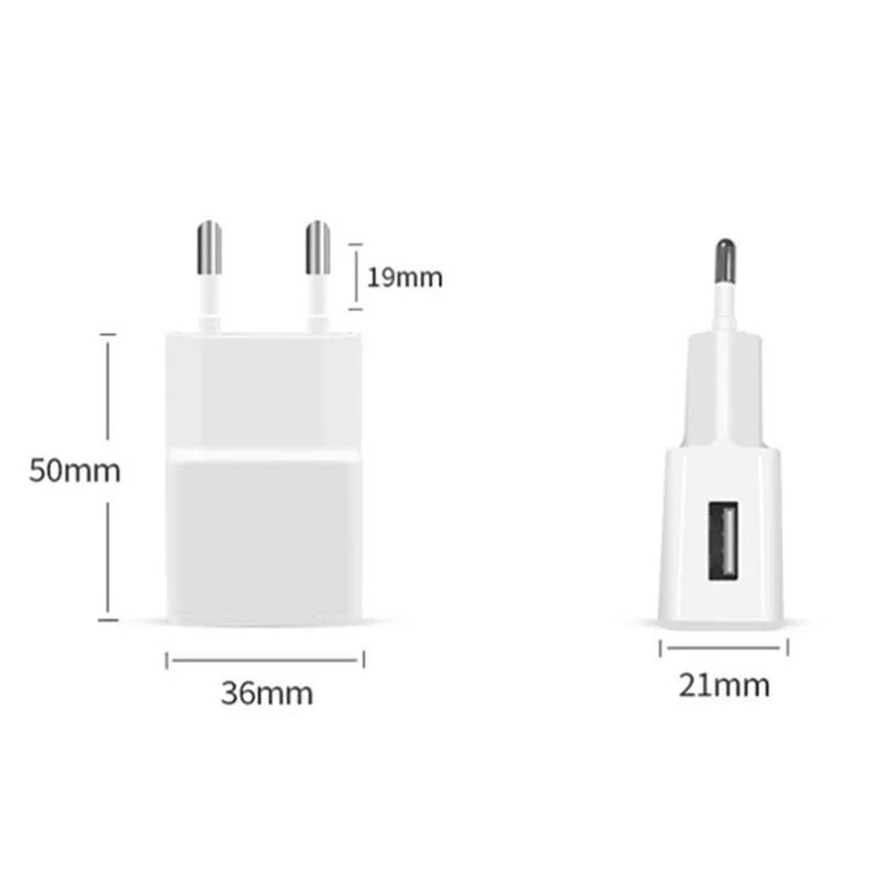 EU Plug Dual USB Wall Charger 5V 2A Fast Charging Travel Adapter