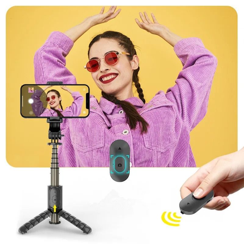 Portable Tripod Selfie Stick with Telescopic Bluetooth Remote for iPhone and Android