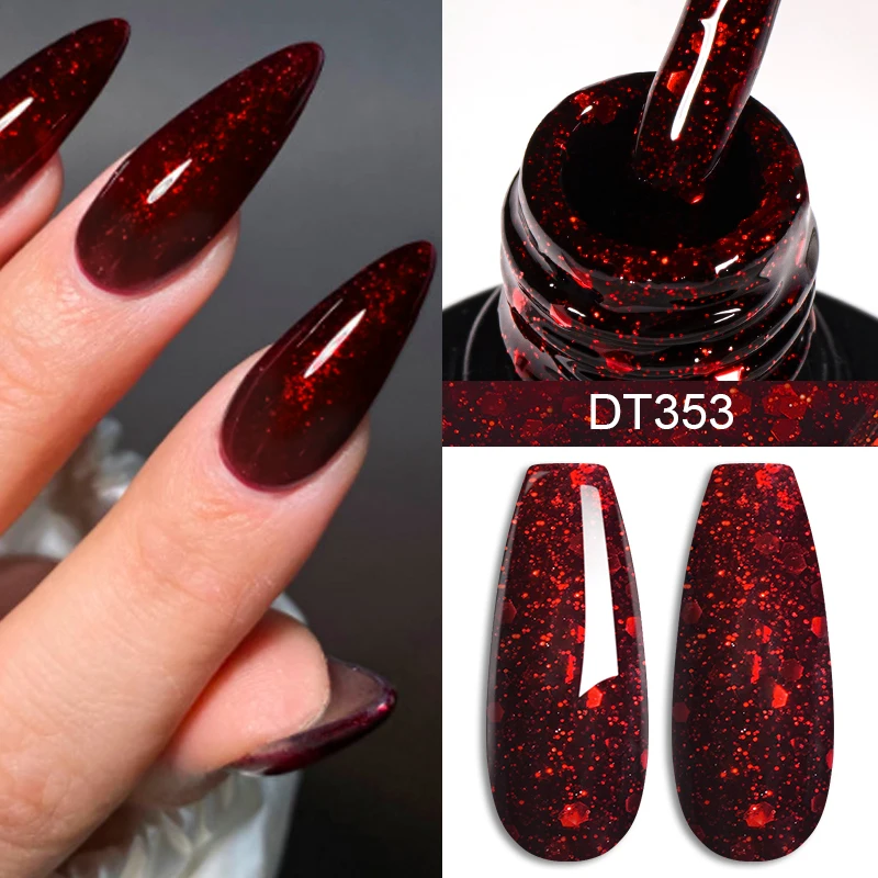 Sparkling Glitter Gel Nail Polish Long Lasting UV LED Soak Off Manicure