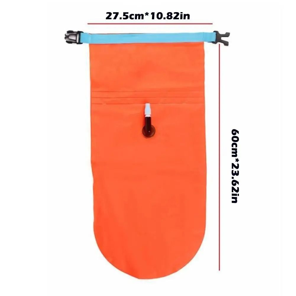 Inflatable Open Water Swimming Buoy Tow Float and Dry Bag with Double Air Bag System