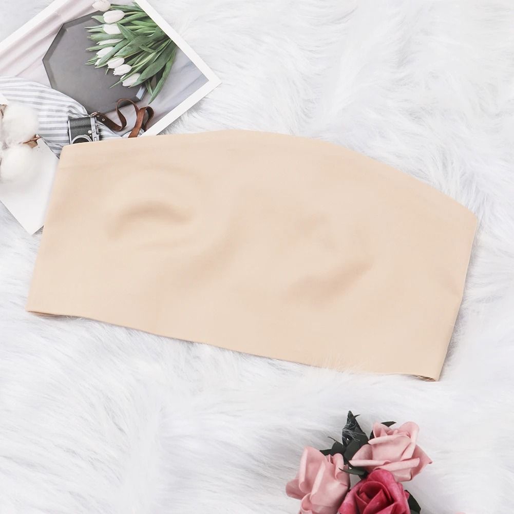 Varsbaby Women Tube Strapless Bra Chest Wrap Bandeau Unlined Seamless Underwear