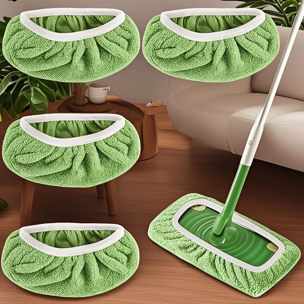 4 Pack Reusable Microfiber Mop Pads with Strong Water Absorption