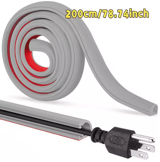 Adhesive Cable Management Channel – Invisible Wire Cover Raceway with Cap