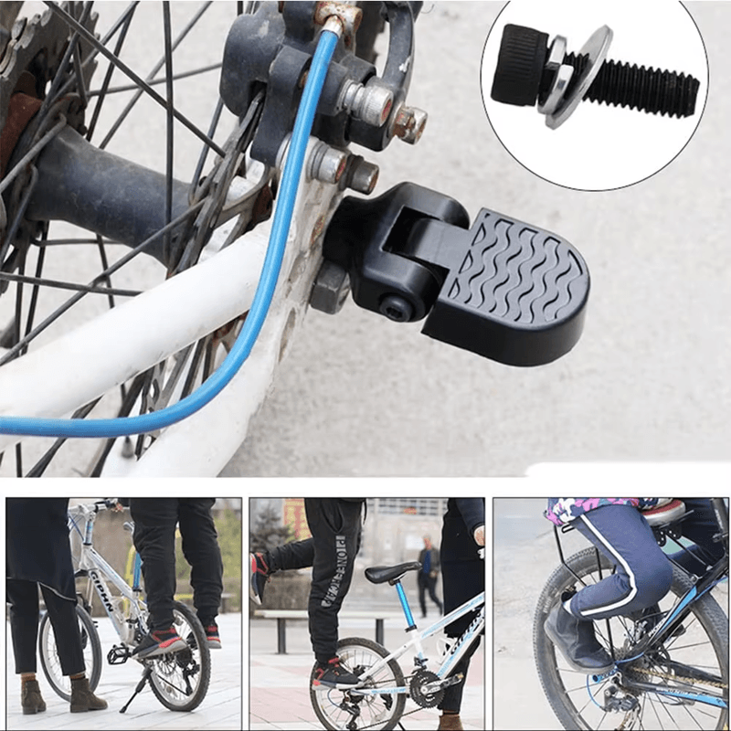 RideEase Mini Bicycle Rear Pedals Aluminium Alloy Folding Foot Rest
