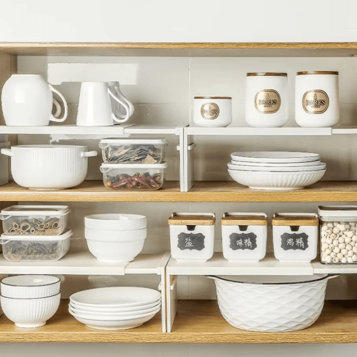 SlideMax Retractable Kitchen Shelf Organizer Pull Out Cabinet Shelf Fridge Organizer