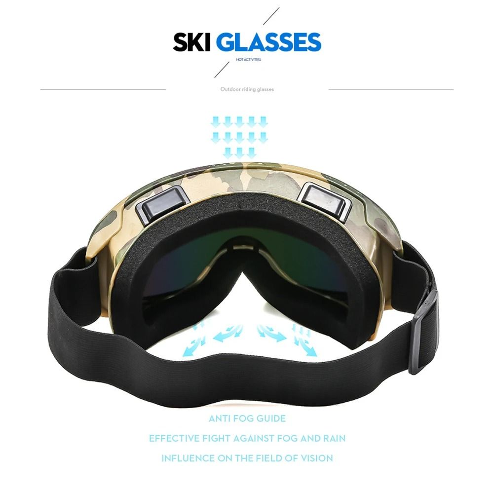 Large Frame Ski Goggles with Colorful Lens Anti Collision Anti Glare Outdoor Snow Goggles