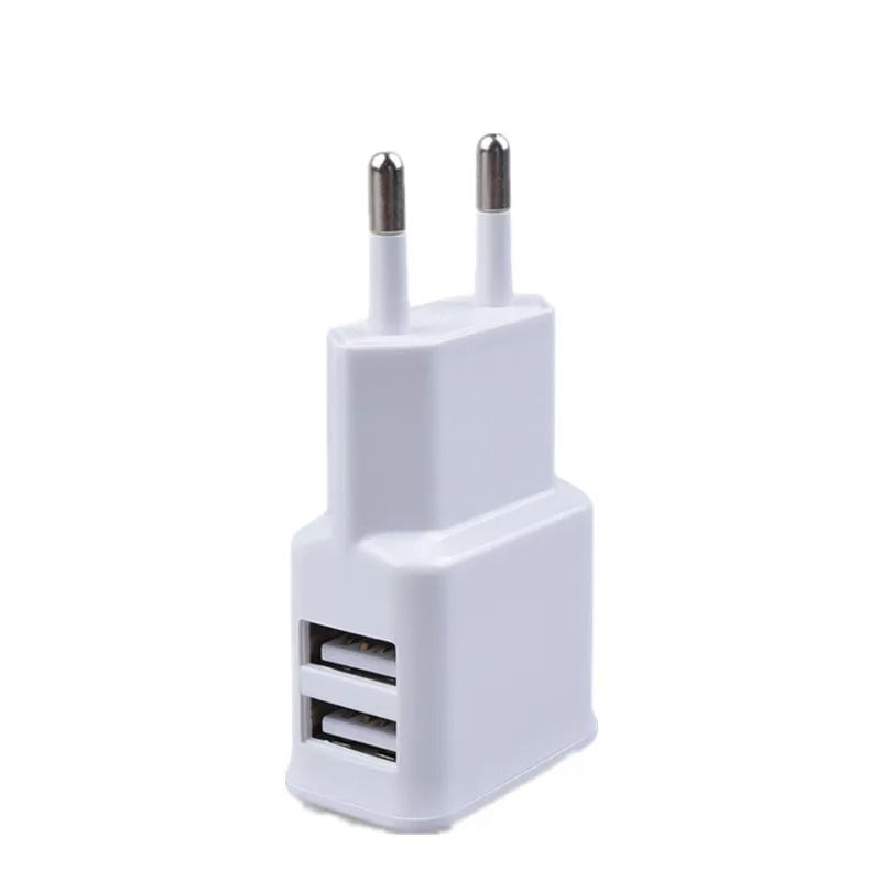 EU Plug Dual USB Wall Charger 5V 2A Fast Charging Travel Adapter