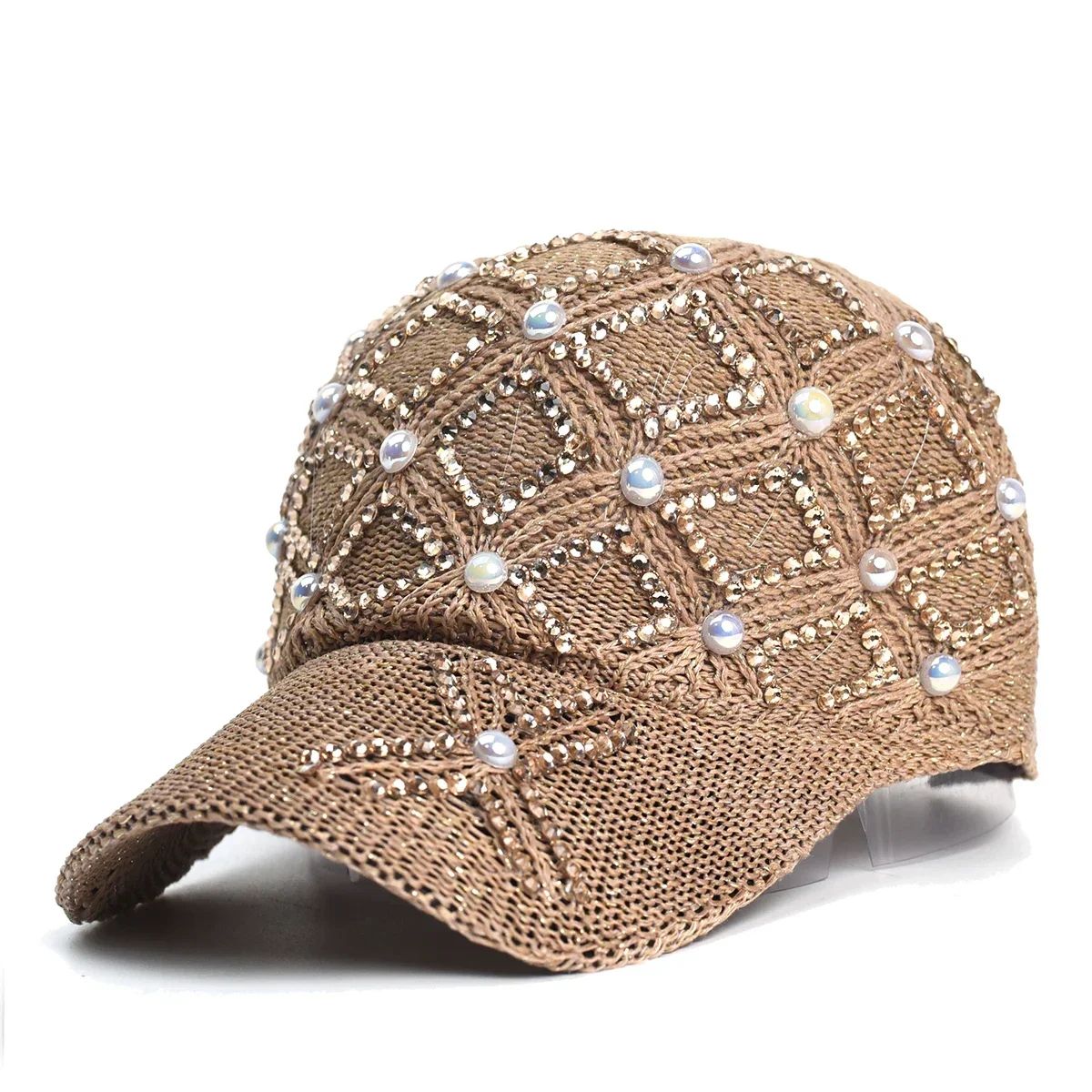 Womens Straw Baseball Cap – UV Protection Adjustable Summer Beach Sun Hat