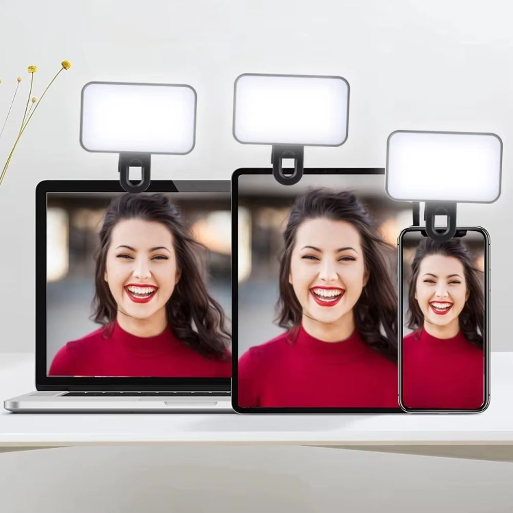Portable Mini Selfie Fill Light Rechargeable Clip On LED Phone Light with 3 Brightness Modes