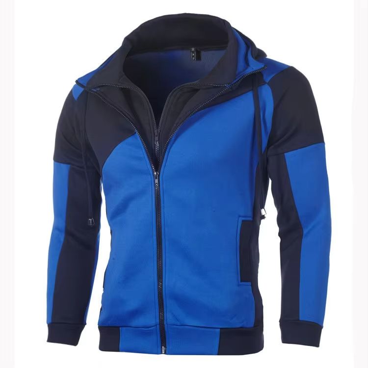 Urban Slim-Fit Fleece Bomber Jacket with Scarf-Style Stand Collar