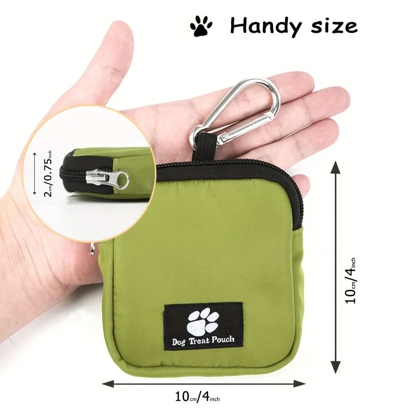 Portable Dog Treat Pouch with Whistle – Reusable Multicolor Snack Bag for Walking, Obedience & Reward Training