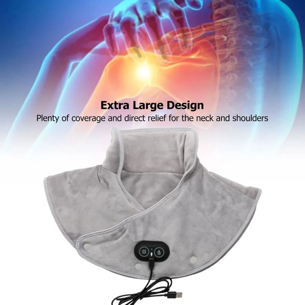 Electric Heating Neck Shoulder Vibration Massager Cervical Vertebra Infrared Therapy Heated Pad