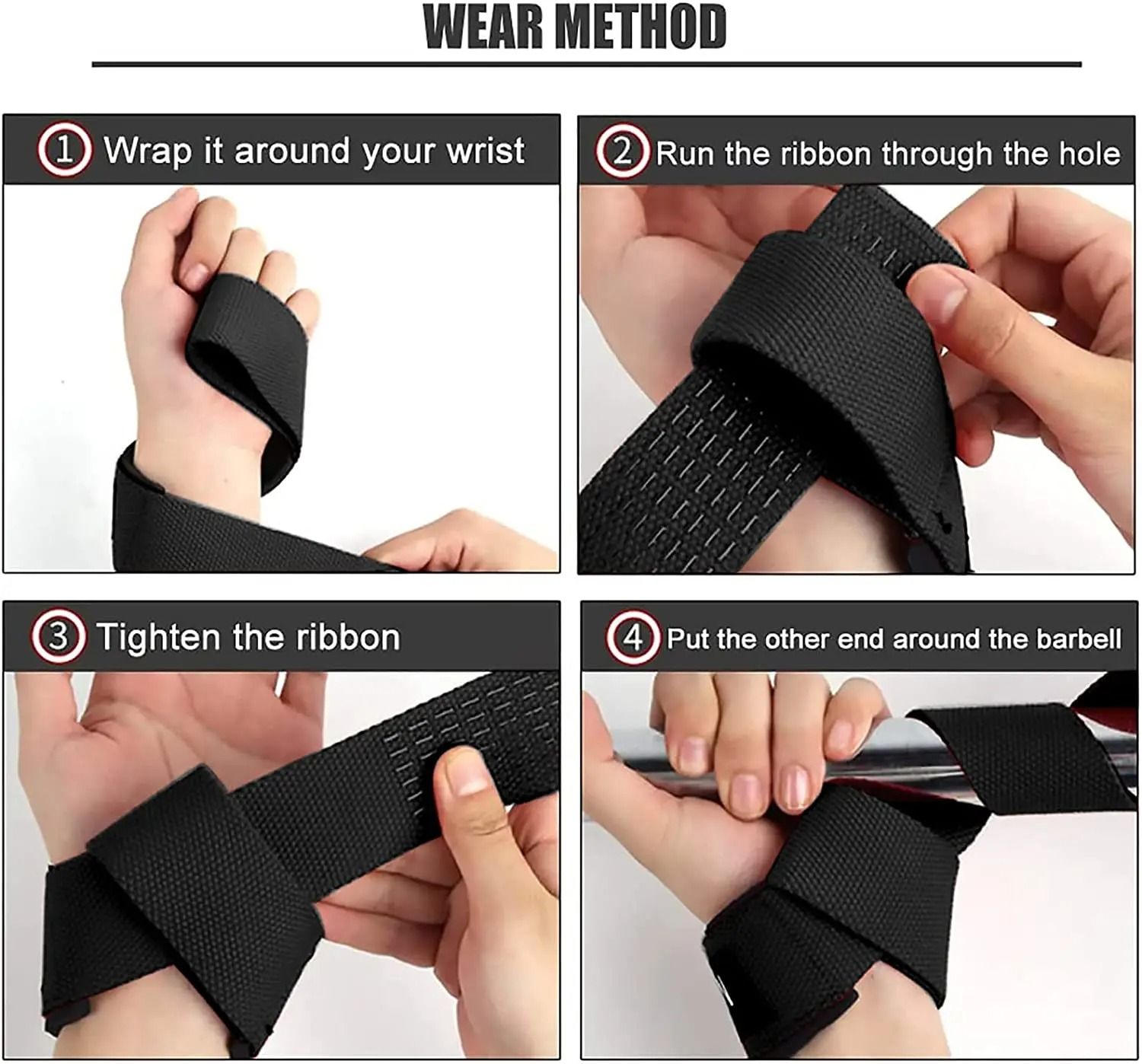 Weightlifting Wrist Straps with Anti-Slip Silicone