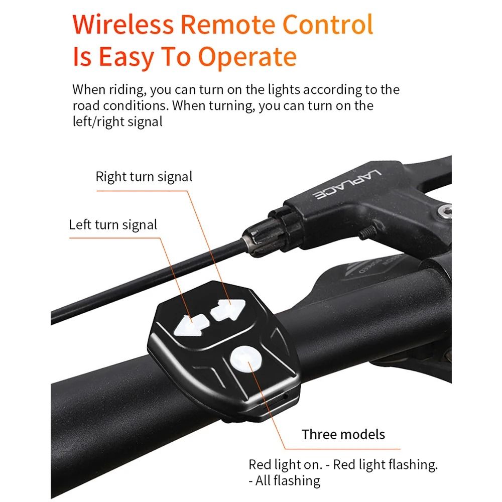Wireless Remote Control Bicycle Tail Light with Turn Signals