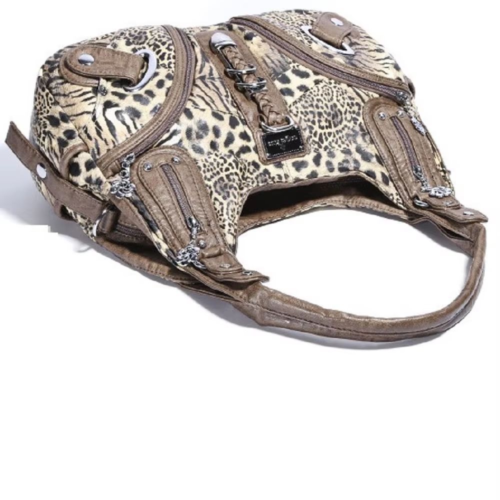 Angelkiss Leopard Print Women's Shoulder Bag Top-Handle Satchel Large Tote Purse