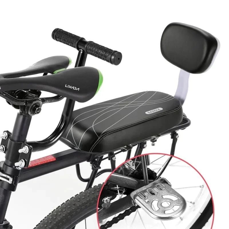 Bike Child Saddle with Back Rest Rear Rack Cushion Seat