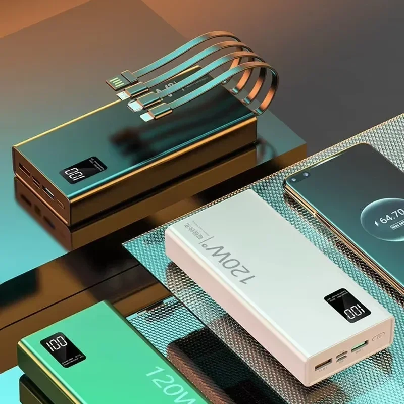 High Capacity Power Bank with Fast Charging Cables