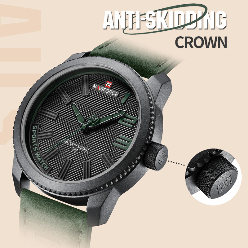 Waterproof Leather Military Sports Watch for Men Shockproof & Fashionable Casual Wristwatch