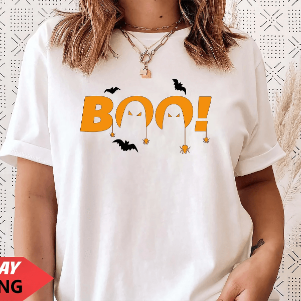 Funny Witch Halloween Shirt – Boo Trick or Treat Graphic Tee Cute Spooky Gift for Women & Kids
