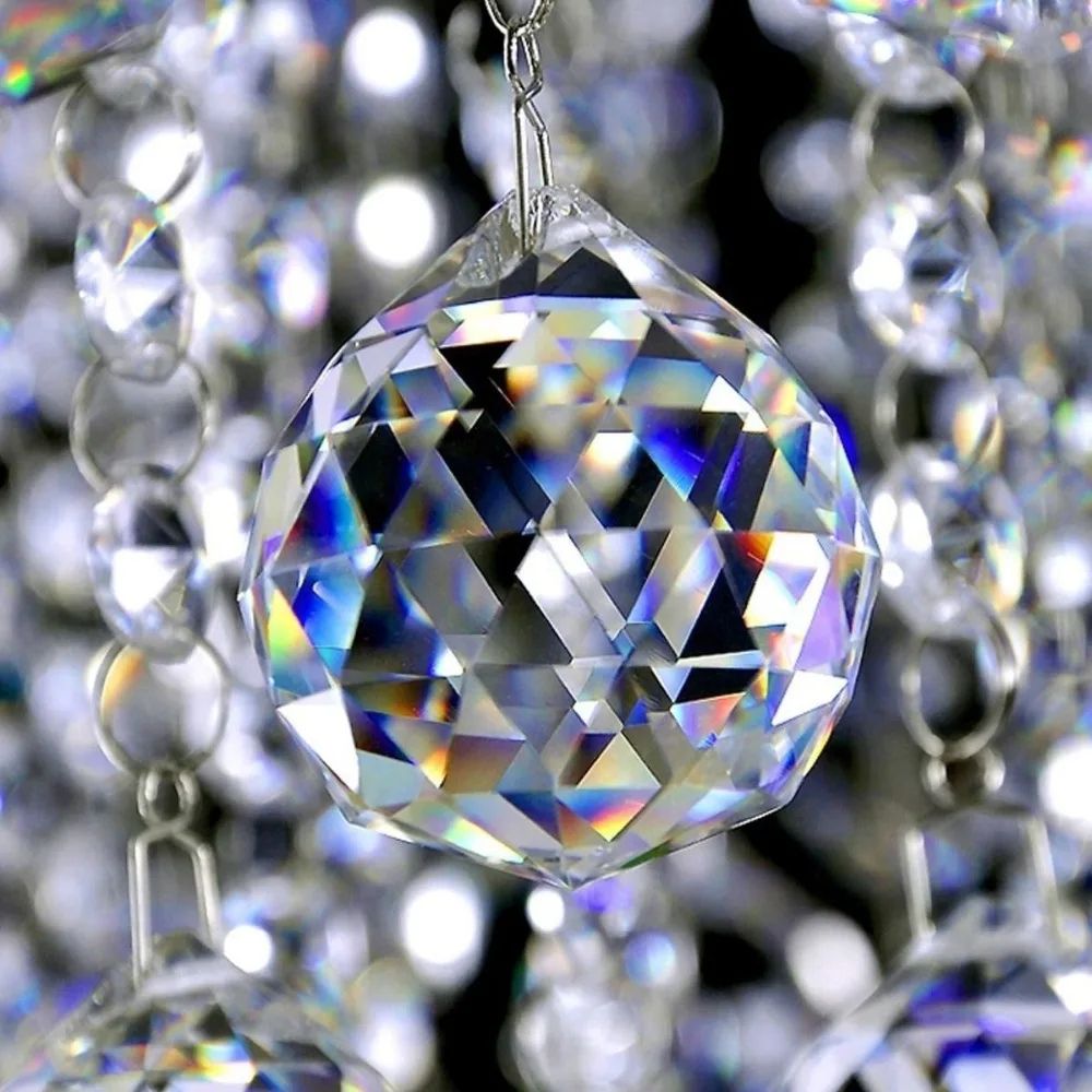 Clear chandelier crystal replacement faceted ball prism hanging pendant for suncatchers, chandeliers and wedding decor