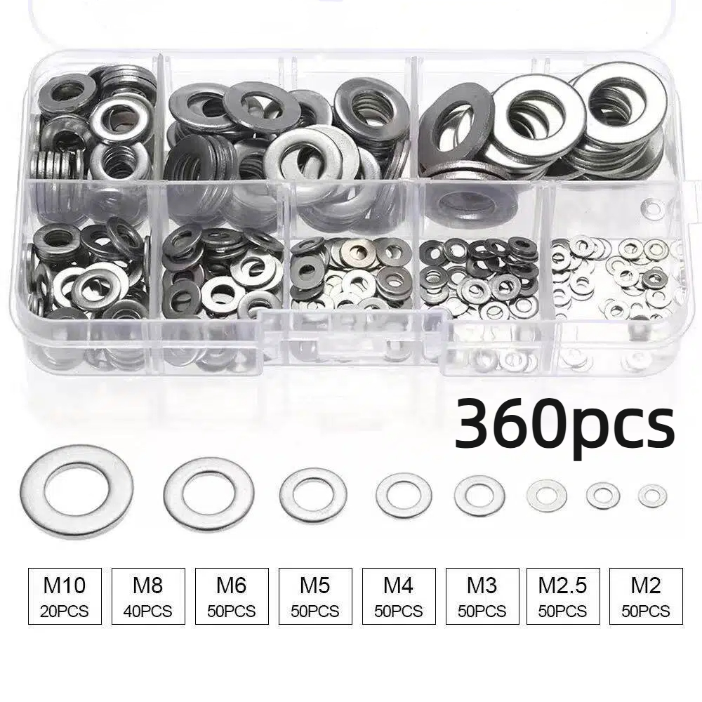 Stainless Steel Flat Washer Set Versatile Home, Factory, and Kitchen Repair Tool