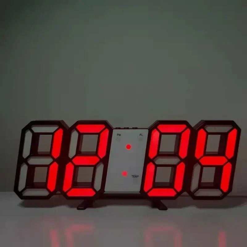 3D LED Digital Alarm Clock | Modern Wall & Desktop Timepiece