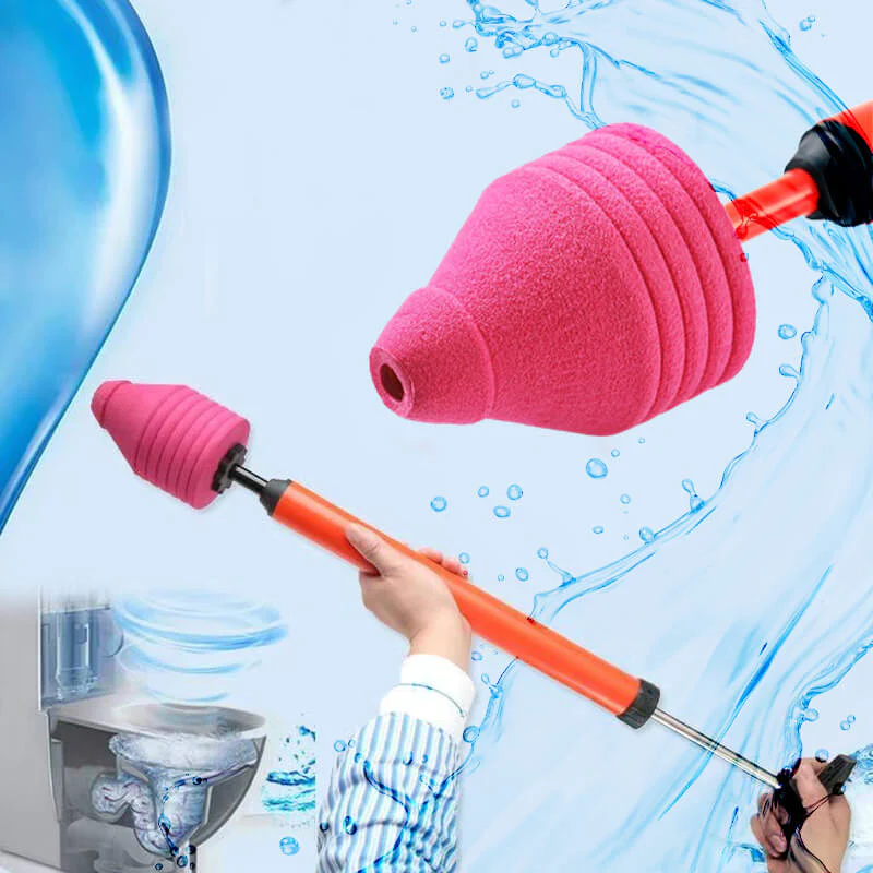 Silicone Toilet Sewer Dredging Plunger, High Pressure One Shot Pipe Unblock, Quick Household Drain Cleaner