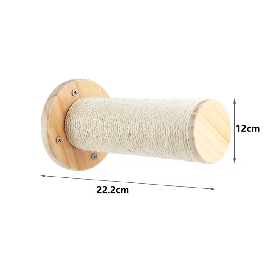 Wall Mounted Wooden Cat Climbing Shelves with Sisal Scratching Post Hammock and Pedals