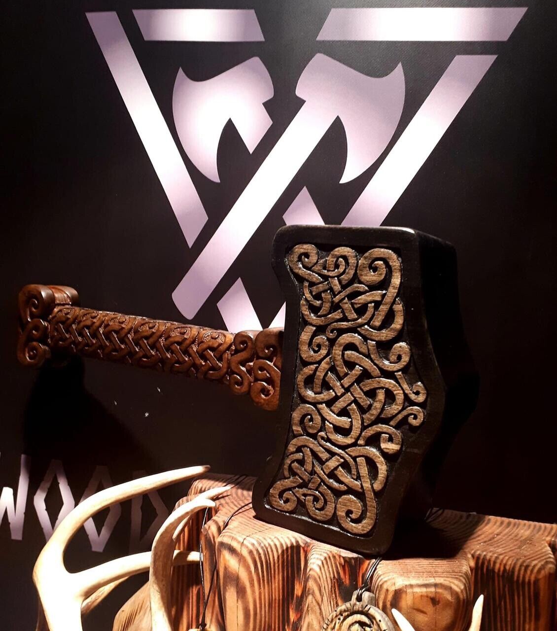 Handmade Viking Hammer. With Engraved Head Viking Hammer Best Gif