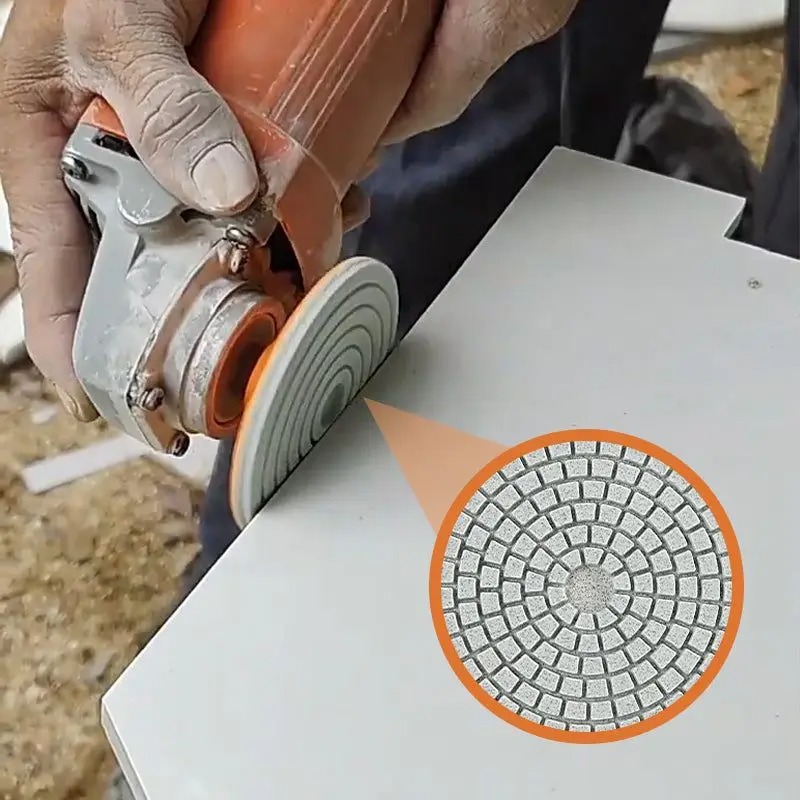 Ceramic Tile Trimming Polishing Disc for Angle Grinder, Dry Polishing for Marble and Quartz Stone