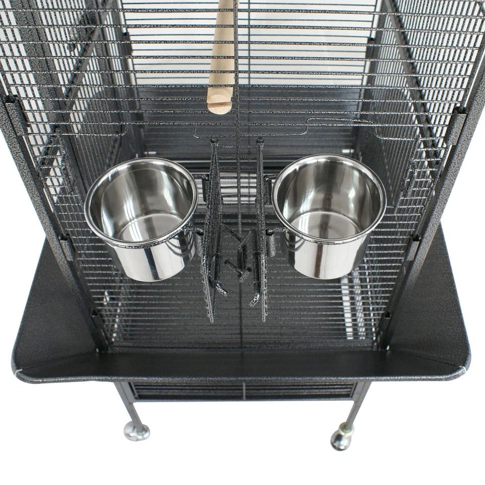 Large Bird Cage with Play Top Rolling Stand Heavy Duty Parrot Cage for Parakeets Finches
