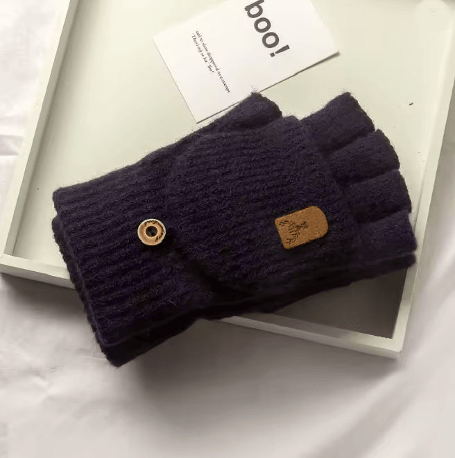 Winter Knitted Fingerless Gloves Touch Screen Warm Half Finger Design