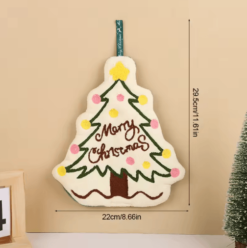 Festive Christmas Hand Towel – Cute Gingerbread Man & Snowman Holiday Towel