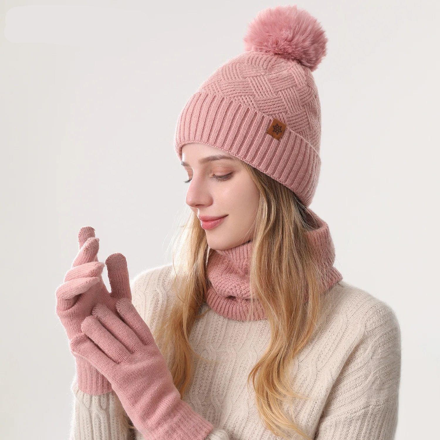 Unisex Double-Layer Fleece-Lined Thermal Winter Set