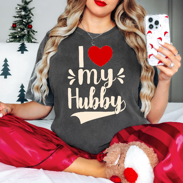 Comfort Colors I Love My Hubby Shirt | Romantic Valentine Marriage Tee for Wives & Anniversary Gift