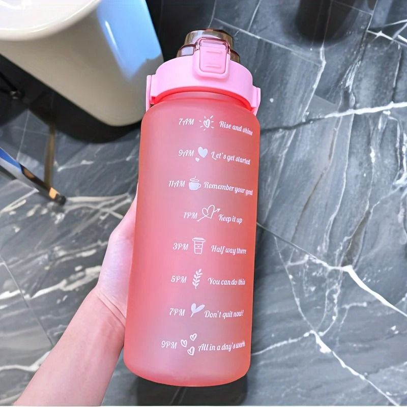 2 Liter Motivational Water Bottle Leakproof Sports Hydration Bottle