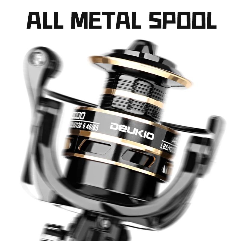 Metal Handle Spinning Fishing Reel with 12 kg Max Drag
