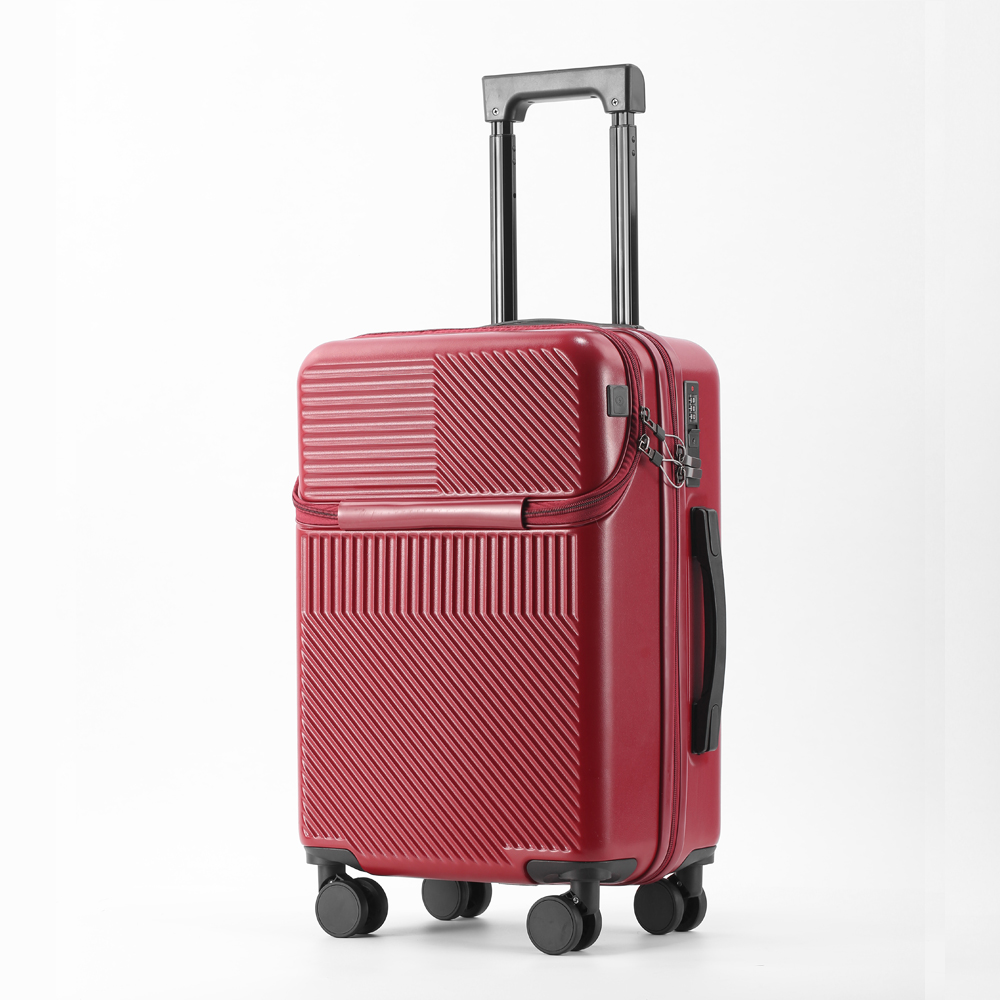 Stylish Business Carry-On Luggage with Cup Holder, Compact Lightweight Suitcase