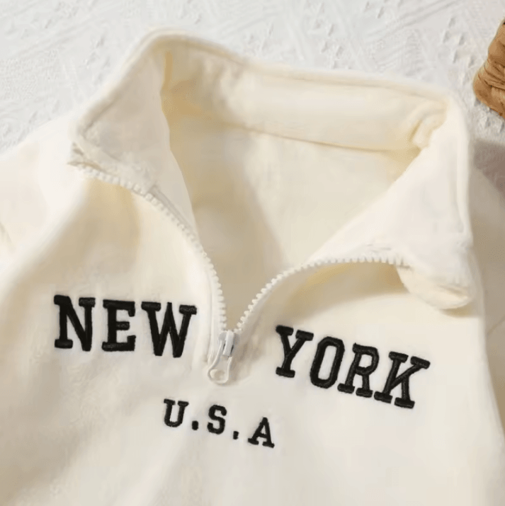 Casual Baby Letter Print Sweatshirt Loose Fit Toddler Cotton Pullover