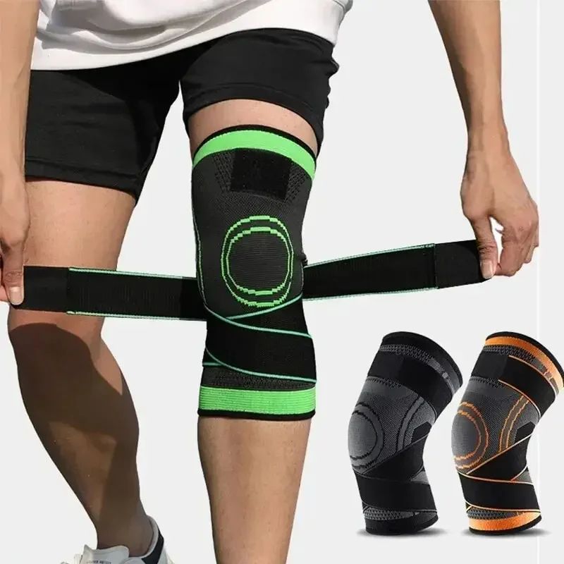 Adjustable Knee Compression Sleeve with Straps – Support Brace for Running, Workout & Sports, All-Day Joint Pain Relief