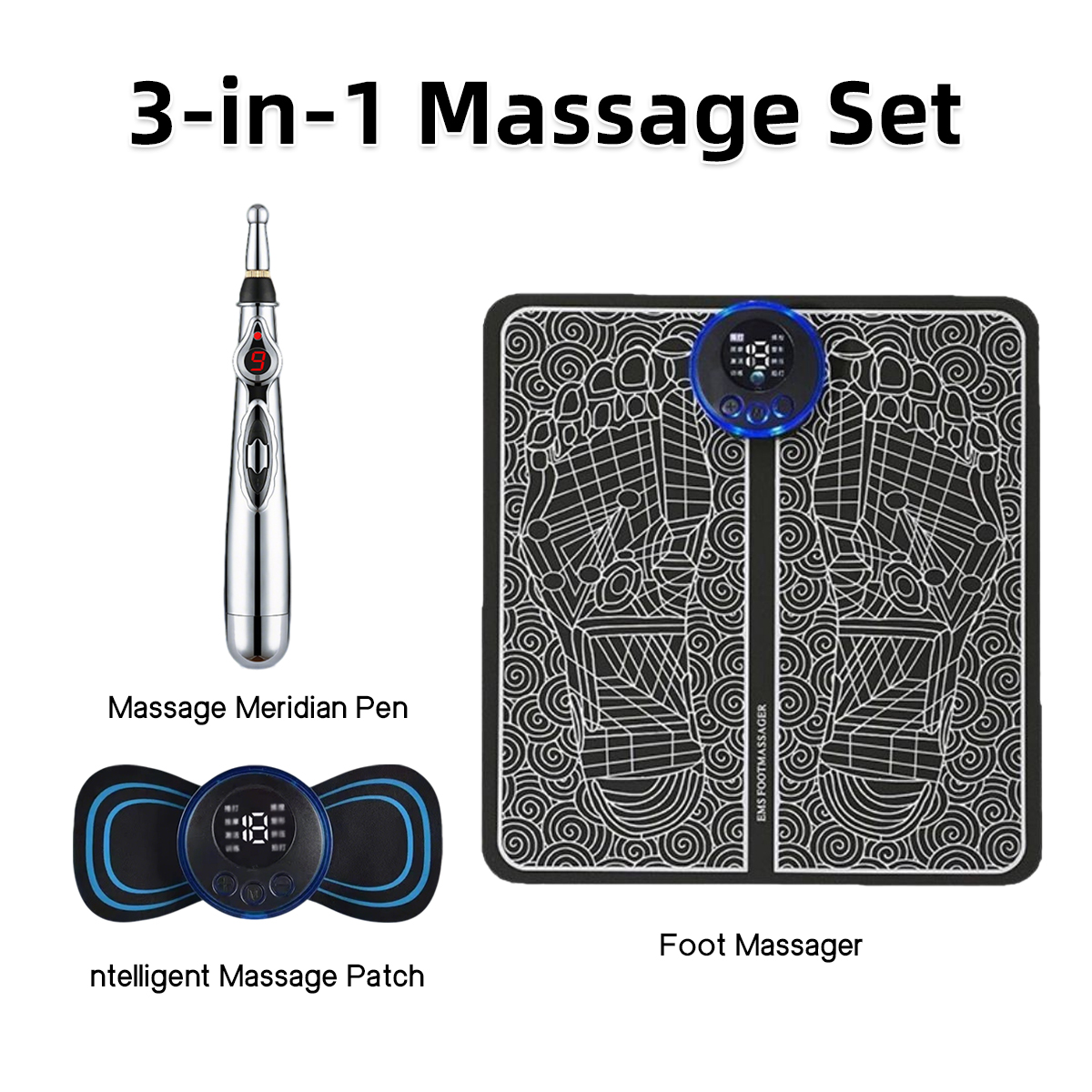 Smart Pulse EMS Therapy Foot Pad Full Body Massager Neck Back Care Device