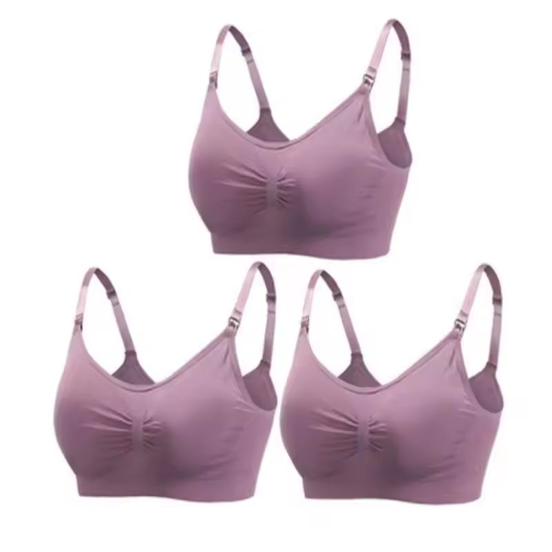 3pcs Maternity Nursing Bras Seamless Cotton Breastfeeding Underwear