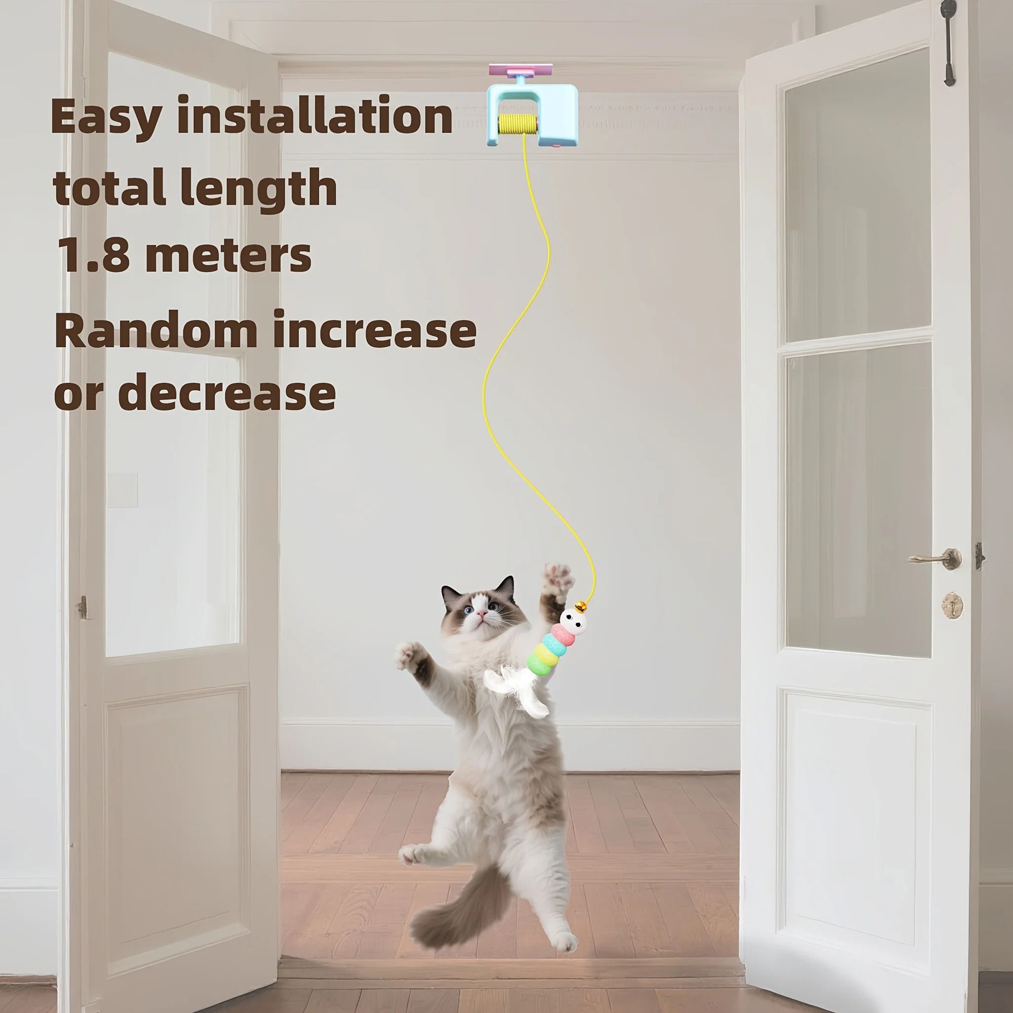 Electric Interactive Cat Toy Automatic Flying Bird Teaser with Elastic Rope