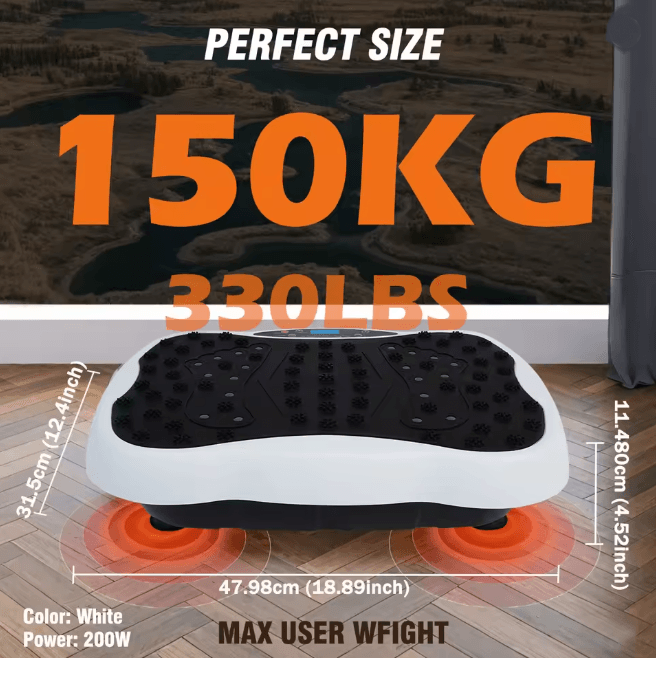 Full Body Vibration Plate Exercise Machine with Resistance Bands and Remote